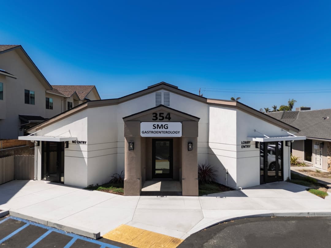 Gastroenterology clinic exterior at 354, featuring clear signage and modern architecture.