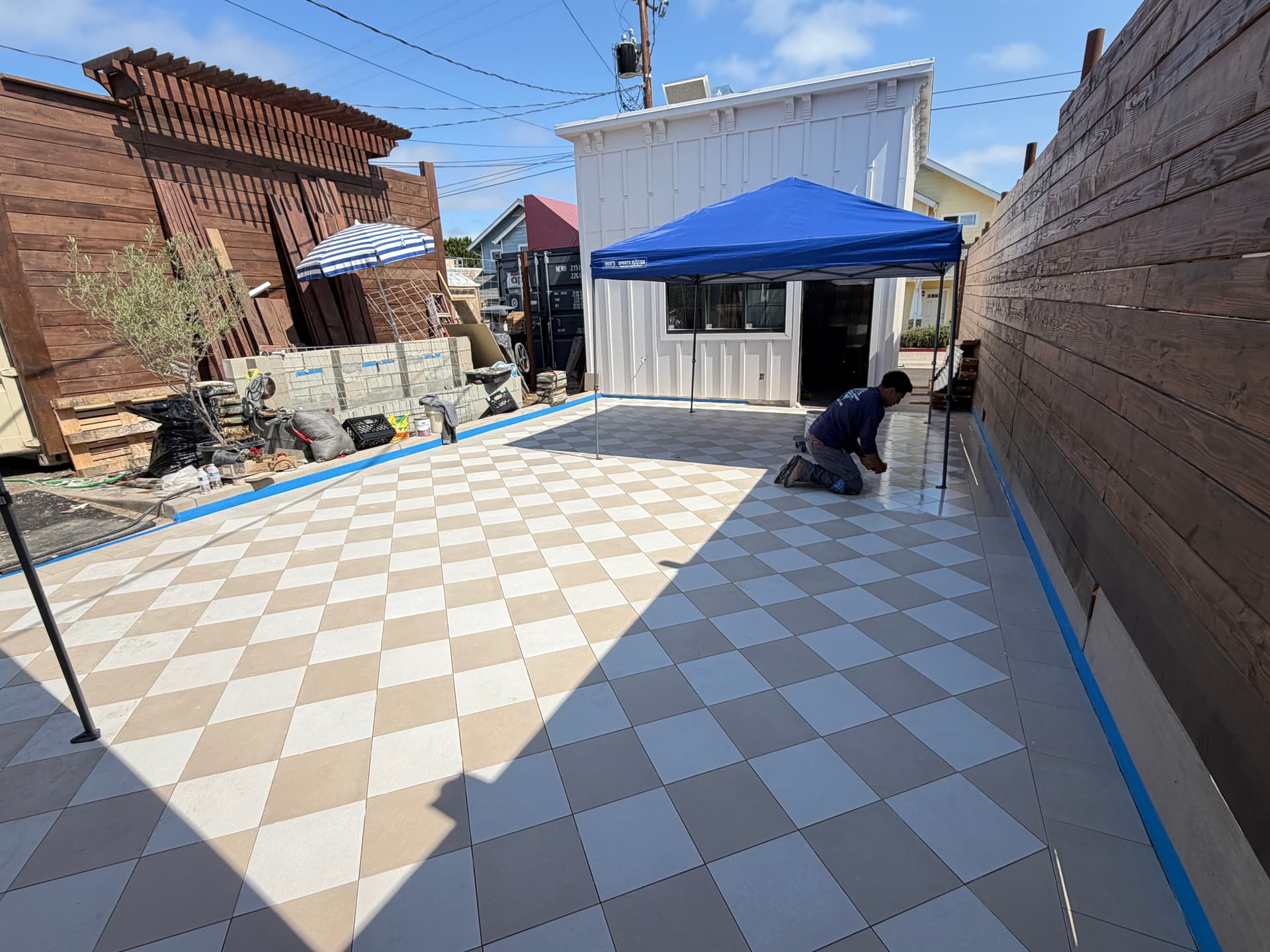 Restaurant Outdoor Dining Area Gets a Fresh Tile Floor image